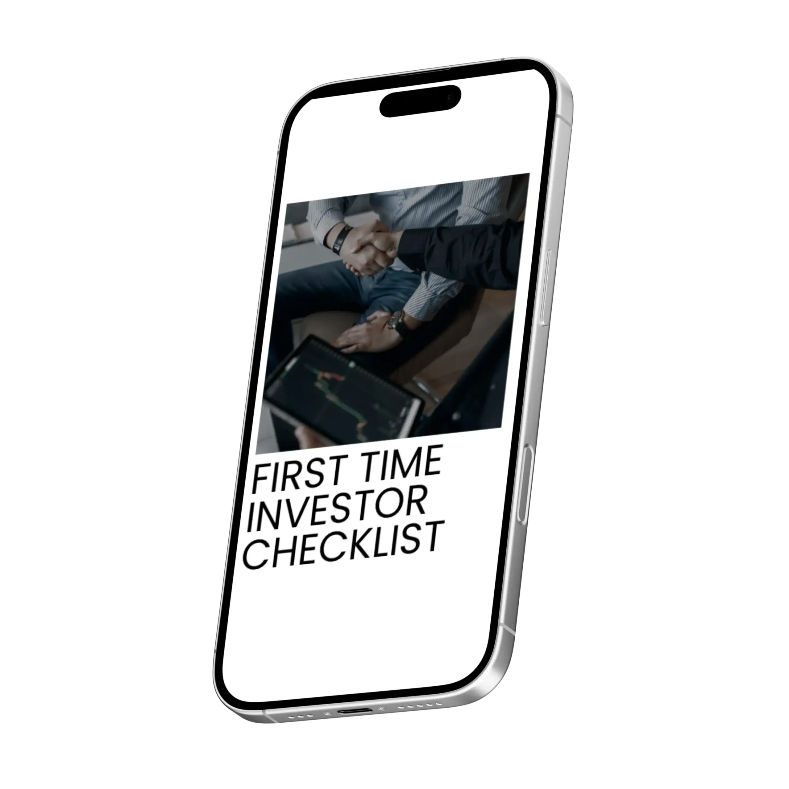First-time property investor checklist displayed on a smartphone
